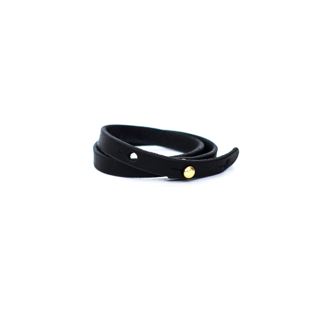 Haiti Design Co. - Double Wrap Leather Bracelet - Black